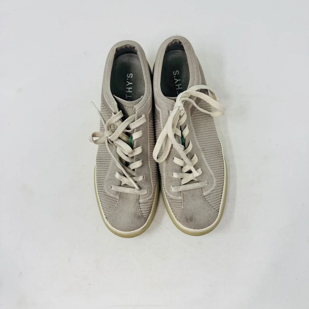 Rothy's Lace Up Sneakers Gray Size 8‎ Sustainable Knit Low Top Earthy Coastal